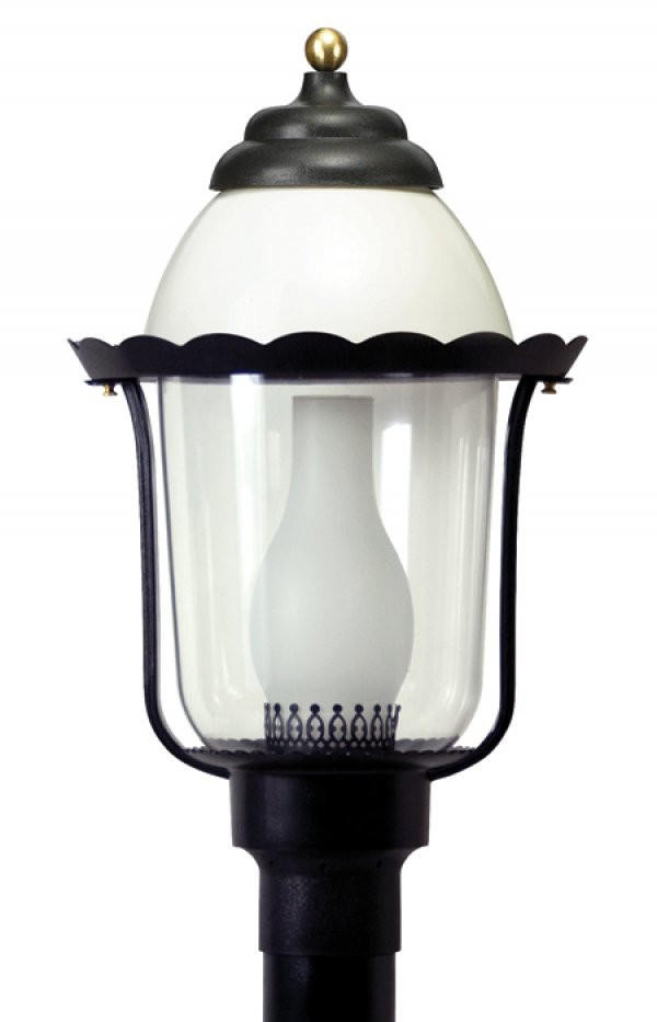 Wave Lighting 123 - Victorian Post Top Light - E26 Socket - Black & White Finish Questions & Answers