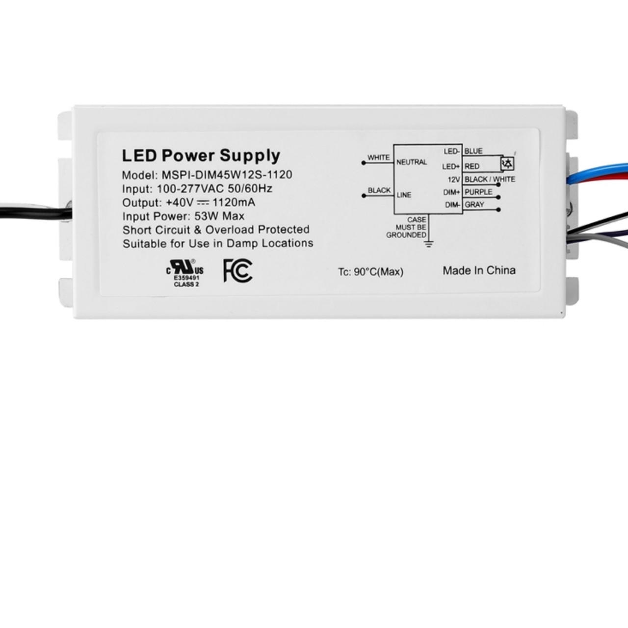 LED Power Supply MSPI-DIM45W12S-1120 Questions & Answers