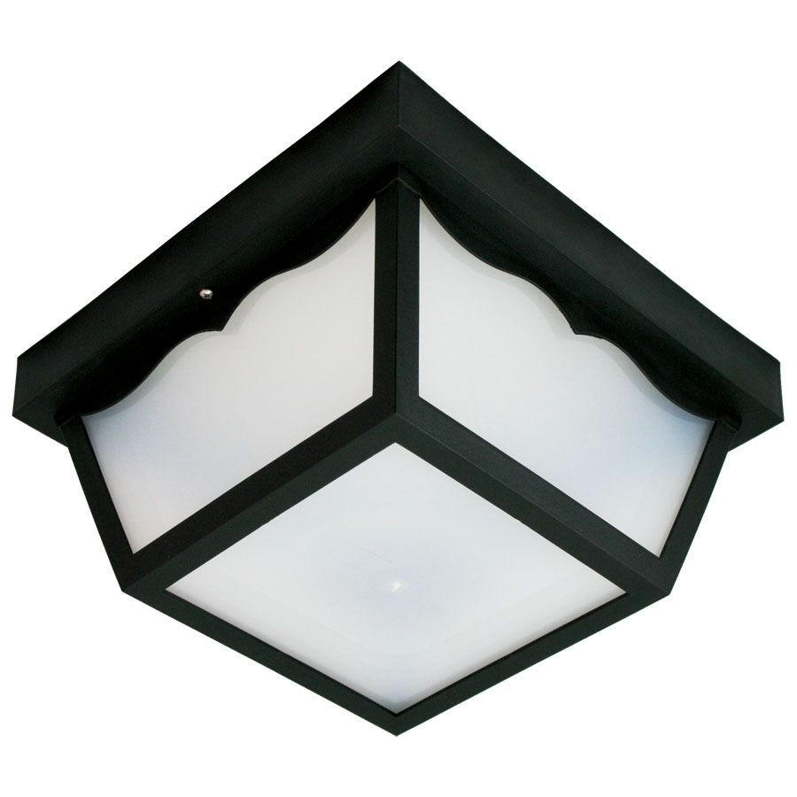 Black Outdoor Square Plastic Ceiling Flush Mount with Photocell Questions & Answers