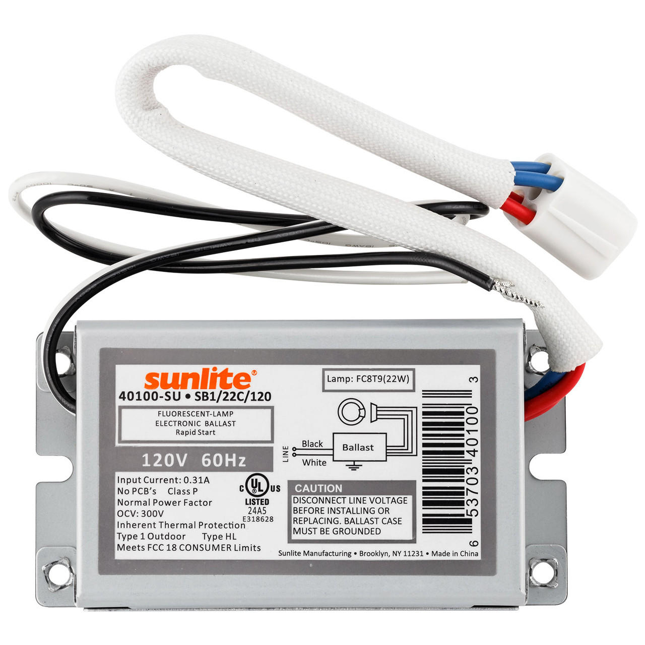 Dimensions of Sunlite FC8 120v Ballast