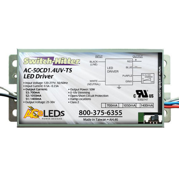 Ace AC-50CD1.4UV-TS - Switchable LED Driver - Switch Hitter - Constant Current Questions & Answers