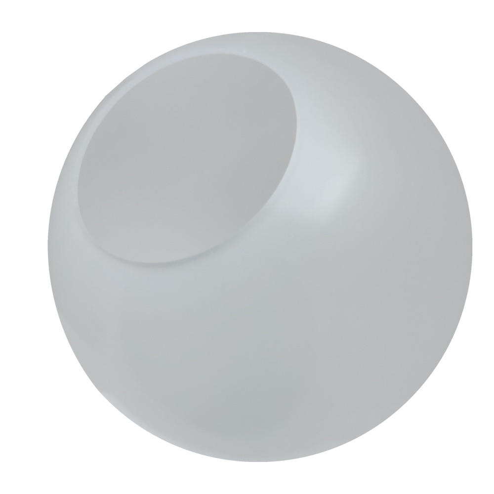 I purchased a 14&quot; white globe. I need a 16&quot; for my current project and want to know if the frosted version might be better. I will be using these for interior lighting so they will be seen up close. Is the frosted surface on the inside, outside or both?