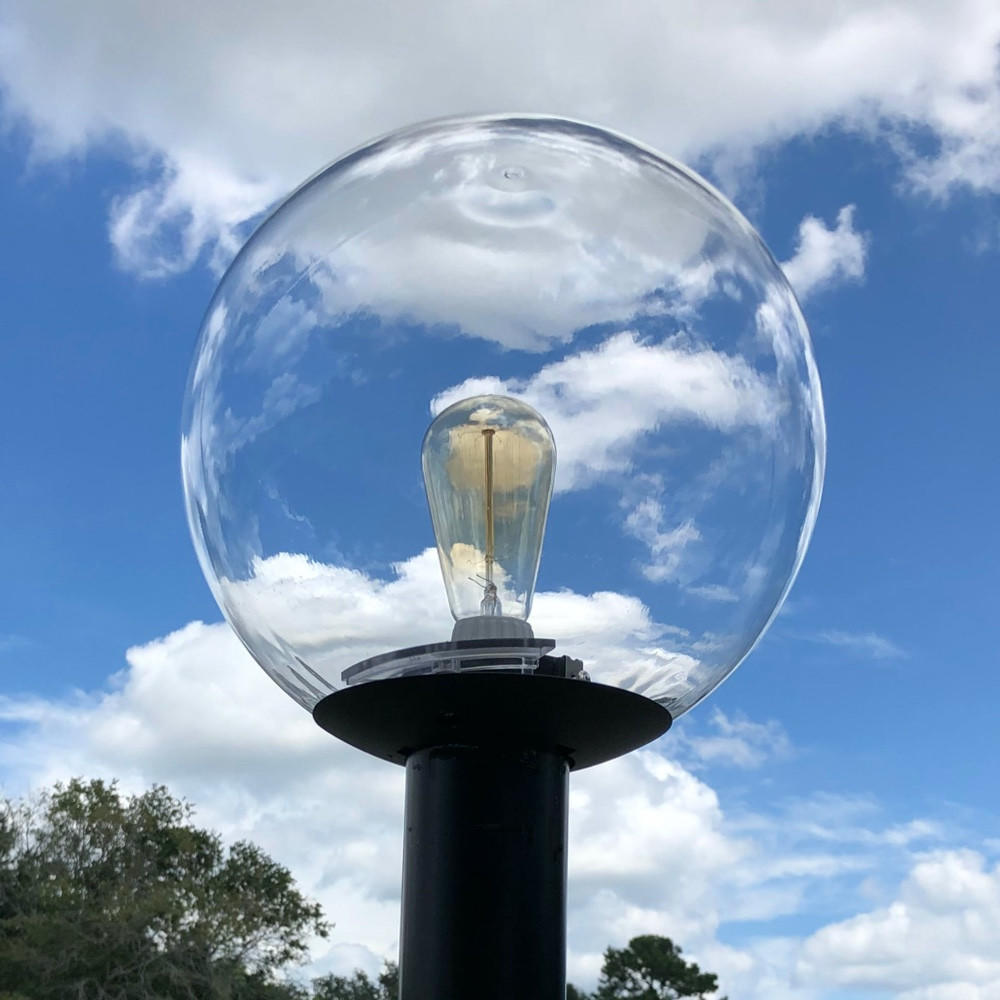 16" Clear Globe Lamp Post Top Light Fixture Questions & Answers