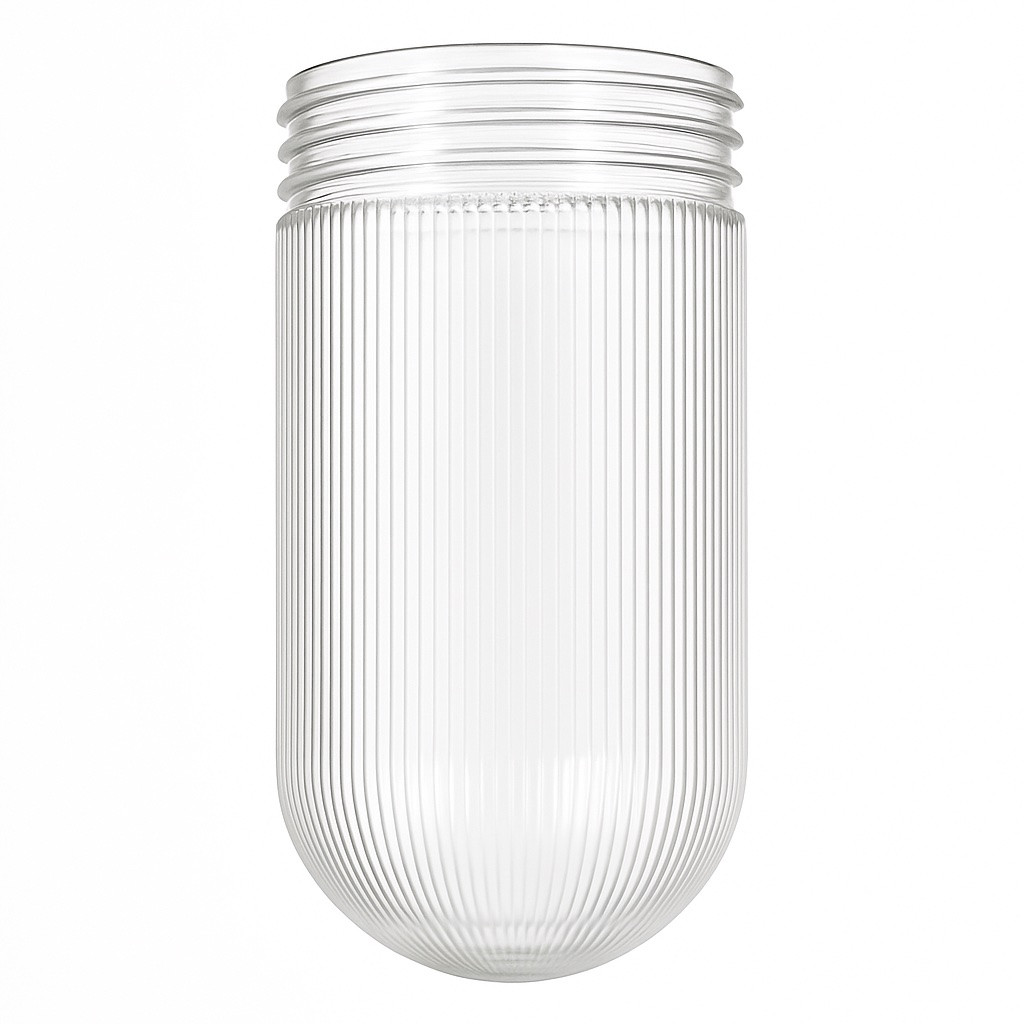Satco 50-547 – Clear Ribbed Glass Jelly Jar with Screw Neck Questions & Answers