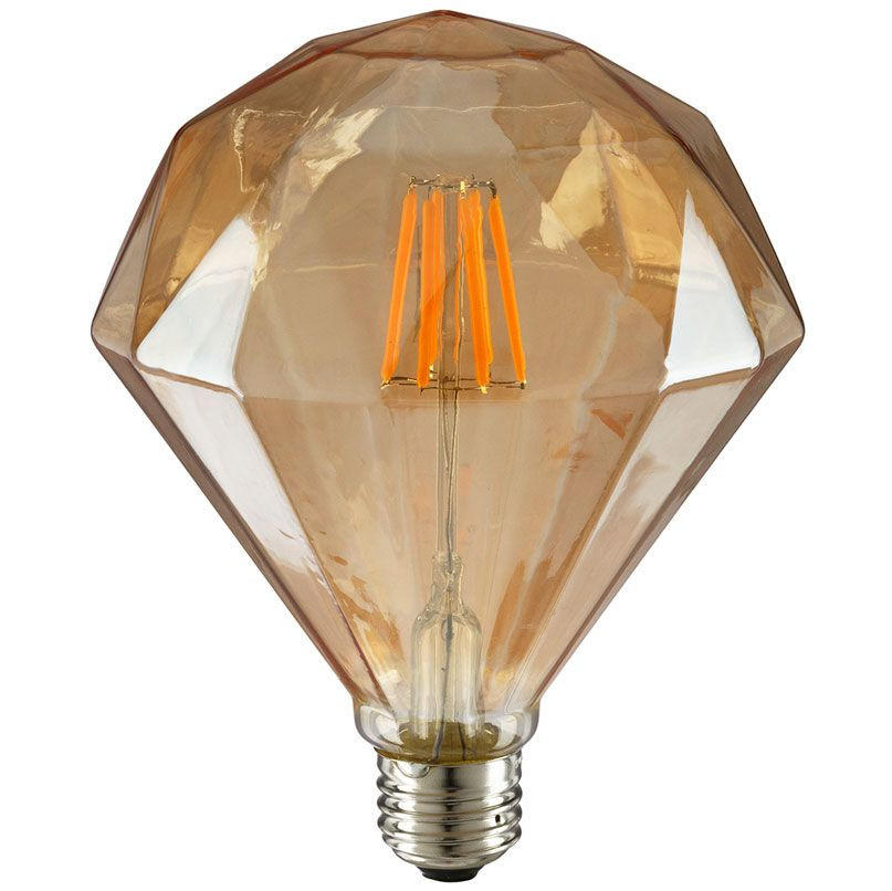 Sunlite 80459-SU FLATDIAMOND/LED/AQ/6W/DIM/AMBER/22K LED Filament Bulb Questions & Answers